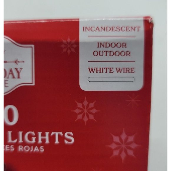 Holiday Time 100 Red Mini Lights White Wire New Open Box - Picture 9 of 11